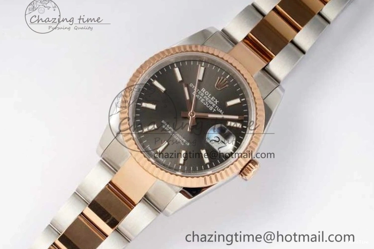 MiroTime 0414 Breathable DateJust 36mm DIWF 1:1 Best Edition 904L Steel Gray Dial on SS RG Oyster Bracelet SA 2310